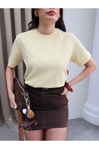 ESRAHELVACI Lycra Crew Neck T-Shirt