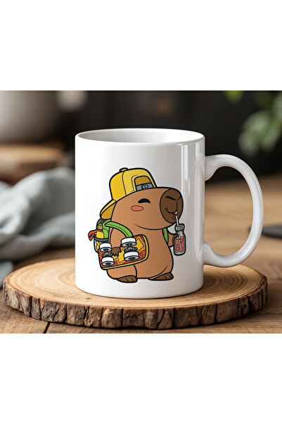 BB TRADE Capybara Skater Design White Ceramic Printed Mug 330ml