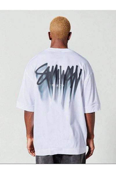 VBSVİBES WHITE OVERSIZE MOLD PROJECTS PRINTED TSHIRT