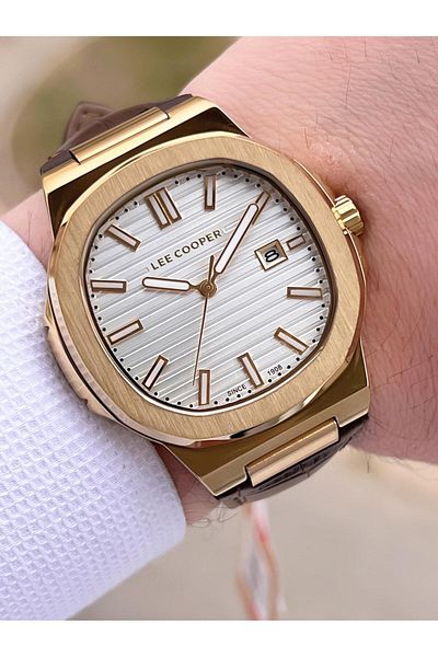 Lee Cooper Leather Cord Calendar Dial 5 Atm Water Resistant Men Wrist Watch Elc.134