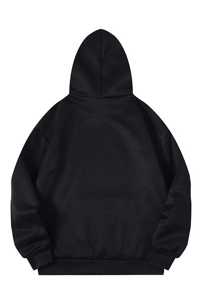VBSVİBES Hanorac oversize M Michigan cu glugă unisex cu imprimeu negru