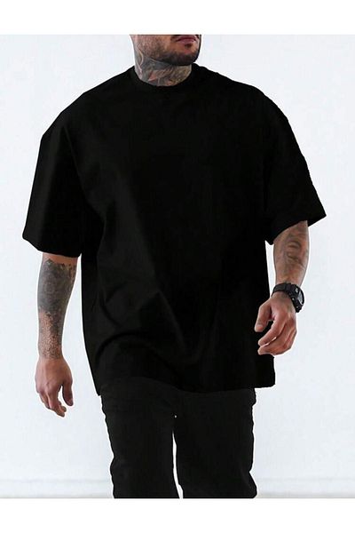 VBSVİBES BLACK OVERSIZE CUT JAPAN DRAGON PRINTED TSHIRT