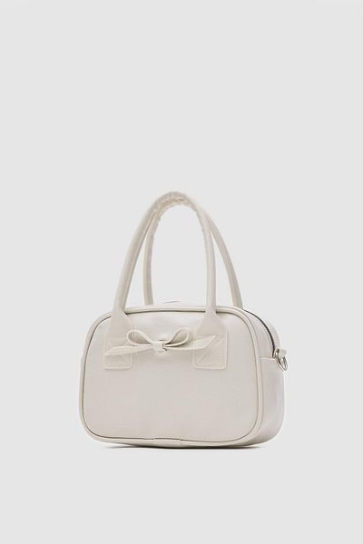 Shule Bags Geantă de mână și crossbody cu detaliu perfect de panglică cremă