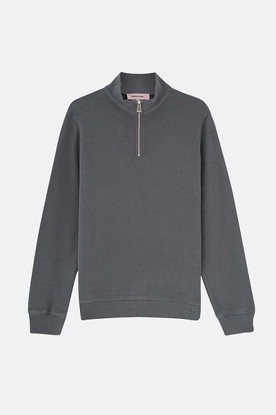 Reflect Studio Basic Supersoft Quarter-Zip Sweatshirt - Anthracite
