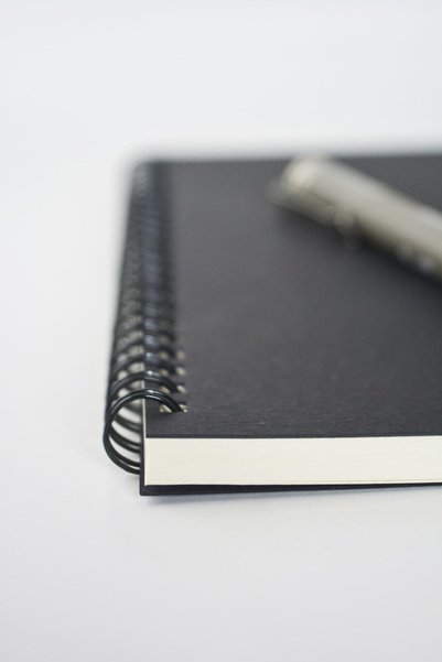 Fark Tanıtım Black Kraft Cover Checkered Notebook, A5 Spiral Notebook, 60 Sheets (120 Sheets)