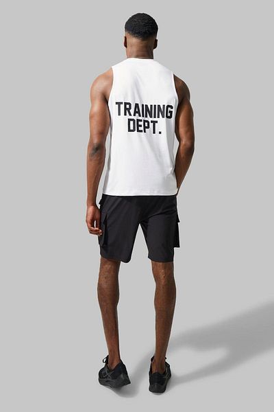 CLAYES Sports Athlete T-Shirt - White Printed, Sleeveless, Crew Neck