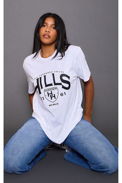 CLAYES Μπλουζάκι Hidden Hills Single Jersey White Oversize - Crew Neck, κοντομάνικο