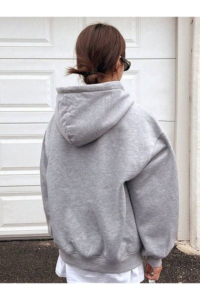 CLAYES Superfine Andyou Φούτερ - Γκρι Oversize Βαμβακερή κουκούλα