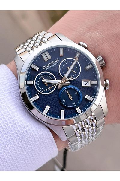 Quantum Steel Cord Inner Dial Functions Active 10 Atm Men Wristwatch Eq.1165.391