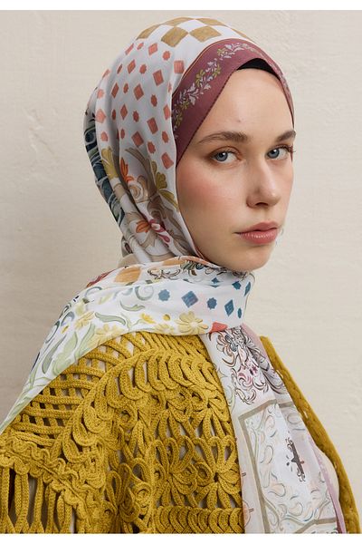 Fresh Silk Crepe Shawl - Rose Penny