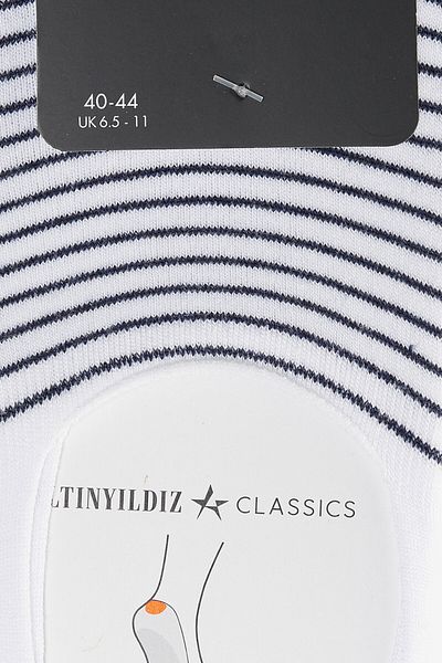 ALTINYILDIZ CLASSICS Ανδρικές κάλτσες μπαλαρίνας με υποστήριξη σιλικόνης σε λευκό-μπλε