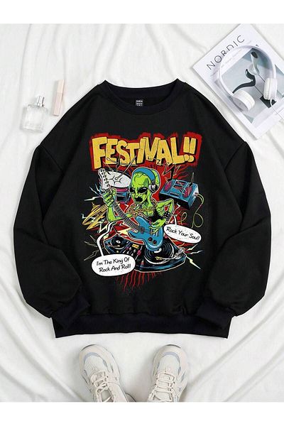 VBSVİBES crew neck oversize sweatshirt