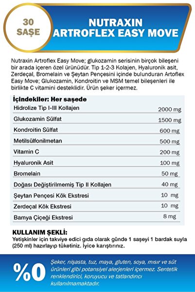 Nutraxin Artroflex Easy Move 30 Saşe 2 Adet