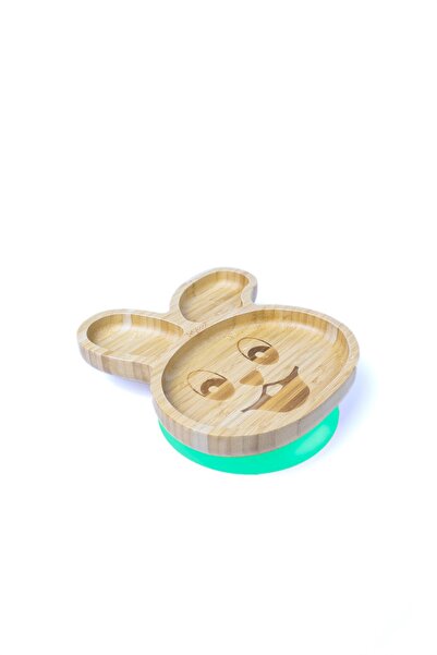 Jellyboon Bambu Tavşan Vakumlu Tabak (YEŞİL)