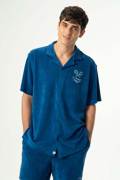 Socrates Tennis Club Terry Men's Shorts - Navy Blue