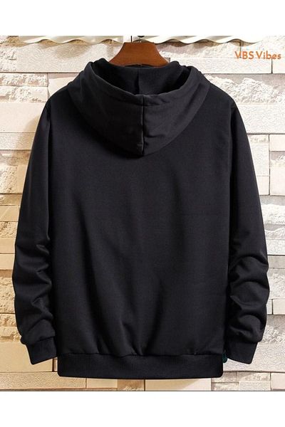 VBSVİBES Hanorac negru unisex oversize cu glugă cu imprimeu Michigan