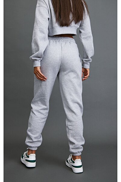 CLAYES Studio Зимові джоггер-шорти - Сірі з принтом, 100% бавовна, еластичний низ, флісова підкладка