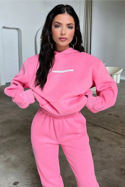 CLAYES Σετ αθλητικής φόρμας Pink That So Fetch - Printed Oversize Hooded Raster