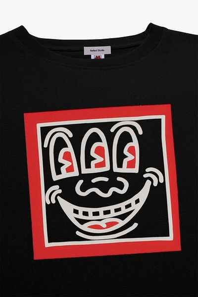Keith Haring Smile Heavyweight T-Shirt - Black