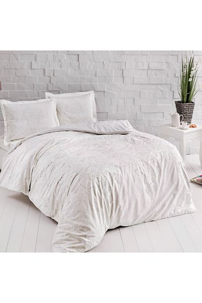 Taç Lenjerie de pat dublu bumbac 100% satinat, TaçMako-Satin, Castilo Crem
