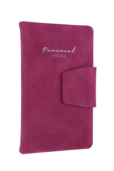 Victoria's Journals 96 Sheets Girdle Pocket Notebook with Magnet 9,6X16,6 cm 80 Gr. Striped Fuchsia