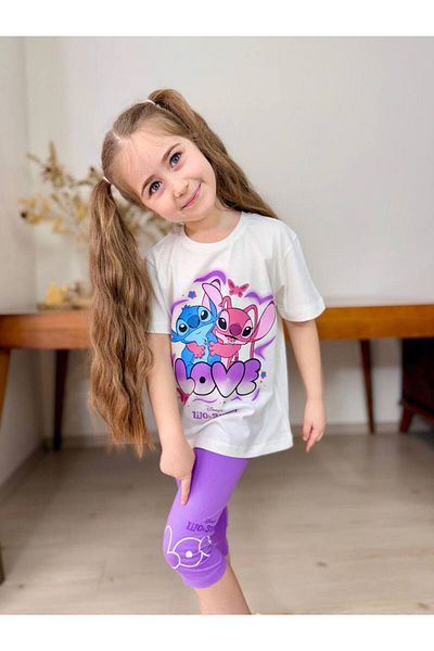 Canlook Love Printed Capri Leggings Girl's Set