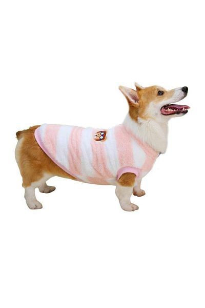 Glipet Striped 2XL Dog Sweater - Pink White