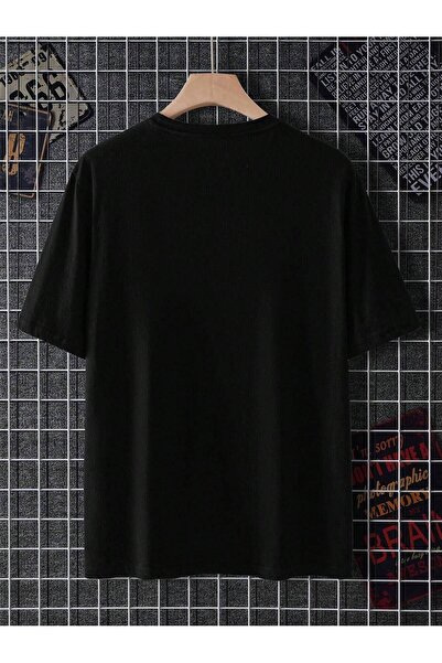 VBSVİBES Черна тениска с голям размер и щампа Los USA