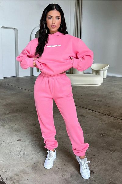 CLAYES Σετ αθλητικής φόρμας Pink That So Fetch - Printed Oversize Hooded Raster