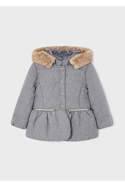 MAYORAL Gray Girl's Coat Fiber Gray