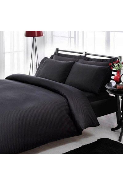 Taç Lenjerie de pat Taçpremium satin de lux, Stripe Negru