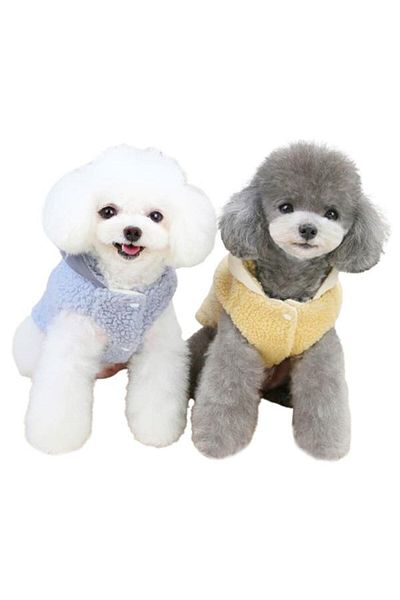 Glipet Blue L Size Swan Fur Dog Outfit