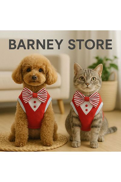 Barneystore Cat Dog Red Tuxedo Athlete