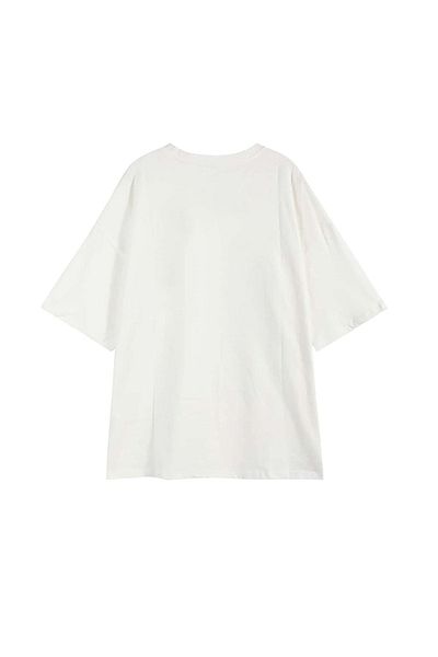 CLAYES Λευκό Oversize Printed - Crew Neck κοντομάνικο T-shirt
