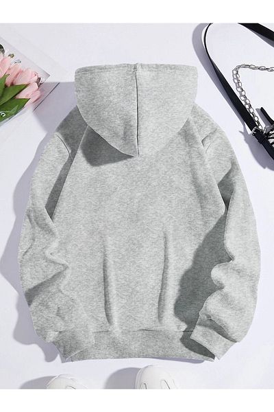 VBSVİBES Φούτερ Unisex Γκρι Oversize Miami με στάμπα με κουκούλα