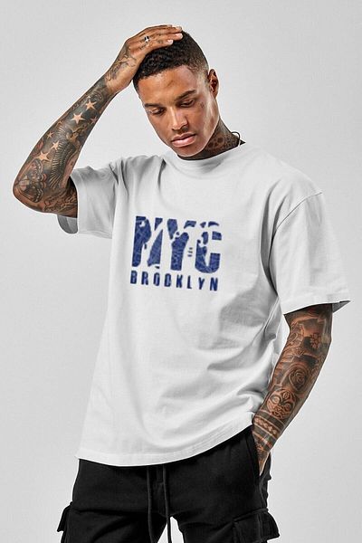 VBSVİBES Ανδρικό μπλουζάκι σε λευκό Oversize Nyc printed