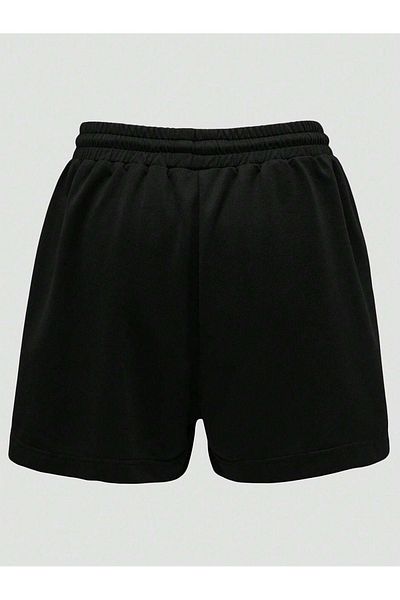 CLAYES Teddy Bear Combed Cotton Shorts - Black Printed Short Without Cord