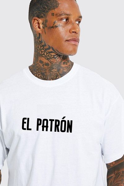 VBSVİBES Ανδρικό μπλουζάκι Gang Series White Oversize Medellin με στάμπα