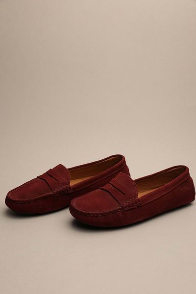 Gondol Mocasini clasici de dama din piele naturala rosu Claret 37 Ttx.756