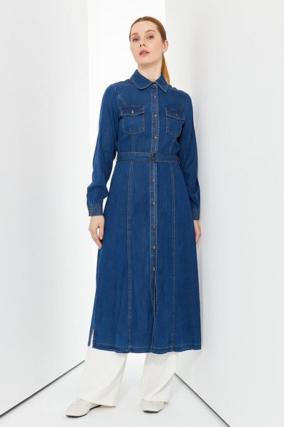 Doque Tunica subțire din denim, îmbrăcăminte pe jumătate de pardesiu și îmbrăcăminte de vară 54053