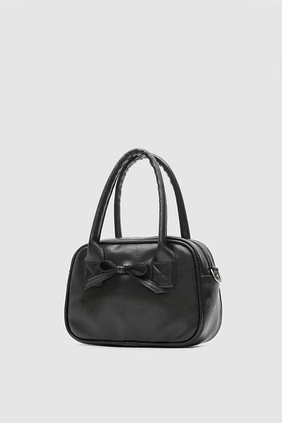 Shule Bags Geantă de mână și crossbody perfectă cu panglică neagră