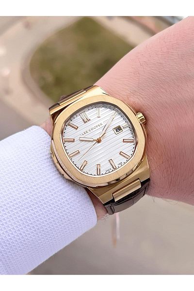 Lee Cooper Leather Cord Calendar Dial 5 Atm Water Resistant Men Wrist Watch Elc.134