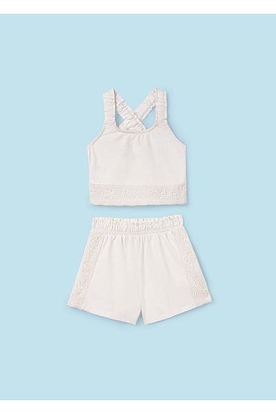 MAYORAL Lace Detailed Girl's Shorts Set