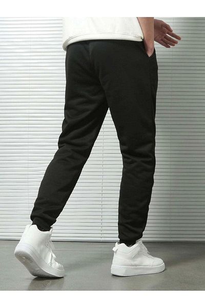 CLAYES Washington Bustling Sweatpants Jogger - Black Printed Rubber Leg High Waist