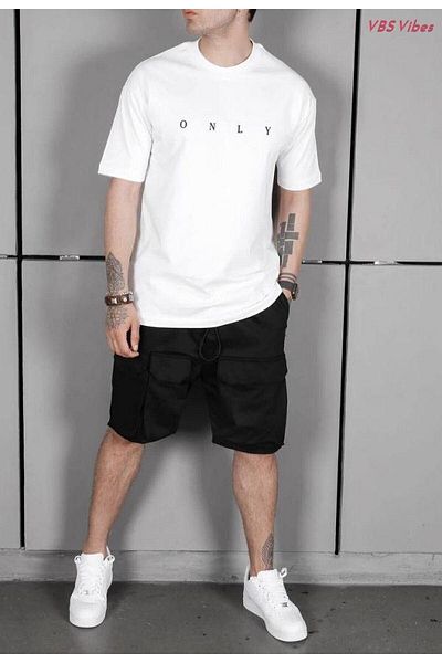 VBSVİBES Μαύρο μπλουζάκι Unisex Oversize Only God Printed