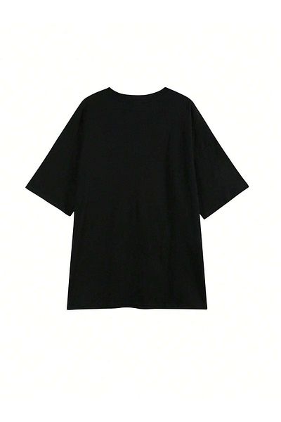 CLAYES San Jose Oversize T-Shirt - Black Printed, Crew Neck