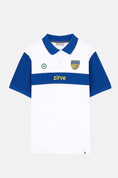 Socrates White/Blue Peak Polo T-Shirt
