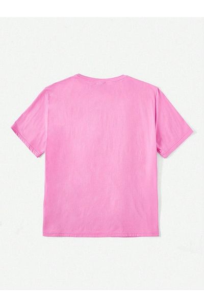 CLAYES Have A Good Day Pink Oversize T-Shirt - Περιστρεφόμενο λαιμόκοψη