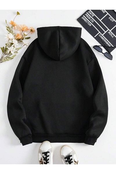 CLAYES Φούτερ Florida 1845 - Μαύρη στάμπα Oversize Hooded