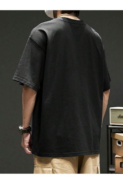 VBSVİBES Unisex Black Oversize Get Rich Printed Knitted T-shirt